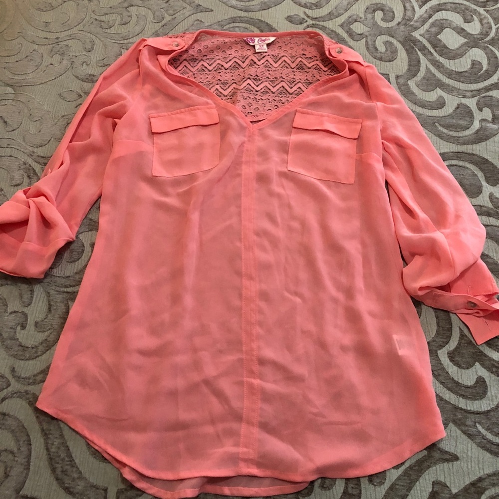 XS Coral colored light summer shirt